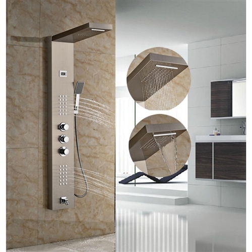 Trio Thermostatic Brushed Nickel Shower Panel